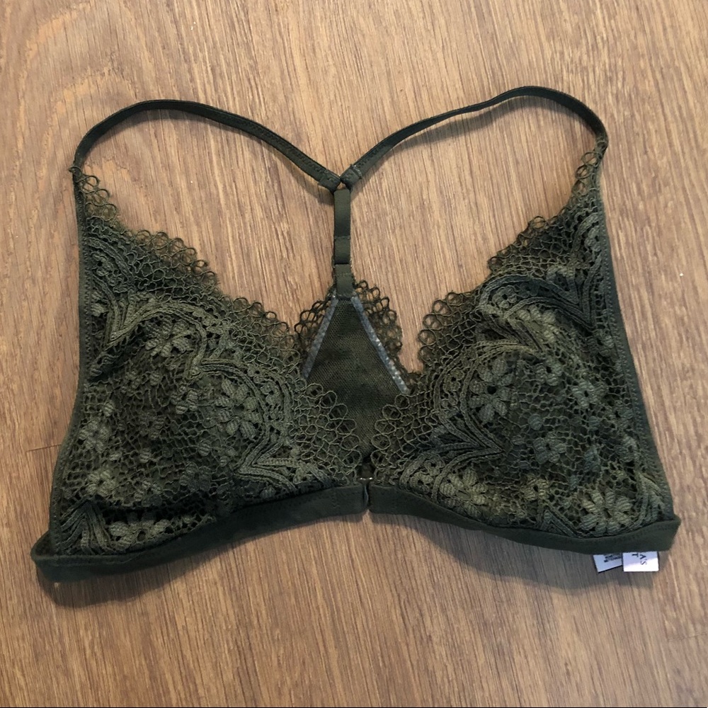 Victoria’sSecret olive green lace padded bralette